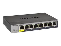 NETGEAR Smart GS108Tv3 - Switch smart - 8 x 10/100/1000 - stasjon&#230;r, veggmonterbar - DC-str&#248;m