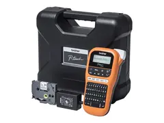 Brother P-Touch PT-E110VP - Etikettmaker S/H - termotransfer - Rull (1,2 cm) - 180 dpi - inntil 20 mm/sek - kutter - 2-linjers utskrift - svart, oransje