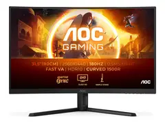 AOC Gaming CQ32G4VE - G4 Series - LED-skjerm gaming - kurvet - 32" (31.5" synlig) - 2560 x 1440 QHD @ 180 Hz - Fast VA - 300 cd/m² - 3500:1 - HDR10 - 0.5 ms - 2xHDMI, DisplayPort - grå, svart