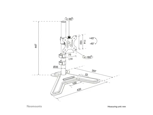 Neomounts - Monteringssett (sokkel, monitor stand) - full bevegels...