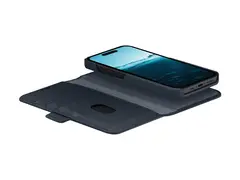 dbramante1928 New York - Lommebok for mobiltelefon helgranulert småsteinslær - asurblå - for Apple iPhone 15 Pro Max