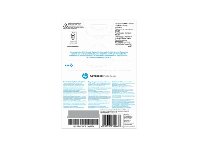 HP Advanced Glossy Photo Paper - Blank - 100 x 150 mm - 250 g/m² -...