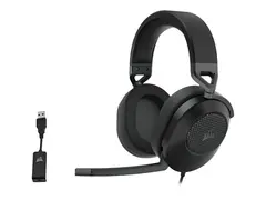 CORSAIR Gaming HS65 SURROUND - Hodesett full størrelse - kablet - 3,5 mm jakk - karbon