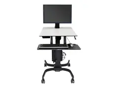 Ergotron WorkFit-C Single HD - Sitte/st&#229;ende arbeidsstasjon mobil - rektangul&#230;r - gr&#229; - svart sokkel