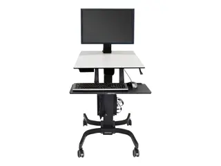 Ergotron WorkFit-C Single HD - Sitte/st&#229;ende arbeidsstasjon mobil - rektangul&#230;r - gr&#229; - svart sokkel