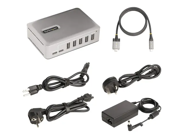 StarTech.com 7-Port USB-C Hub, 5x USB-A + 2x USB-C, Self-Powered w...