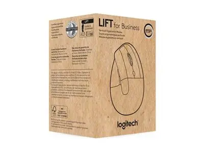 Logitech Lift for Business - Vertikal mus ergonomisk 6 knapper trå...