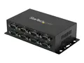 StarTech.com 8 Port USB to Serial RS232 Adapter Wall Mount - Din Rail - COM Port Retention - FTDI USB to DB9 RS232 Hub (ICUSB2328I) - Seriell adapter - USB 2.0 - RS-232 x 8 - svart