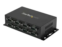 StarTech.com 8 Port USB to Serial RS232 Adapter Wall Mount - Din Rail - COM Port Retention - FTDI USB to DB9 RS232 Hub (ICUSB2328I) - Seriell adapter - USB 2.0 - RS-232 x 8 - svart