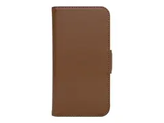 KEY Nordfjord - Lommebok for mobiltelefon kunstl&#230;r - gyllen brun - 6.7&quot; - for Apple iPhone 14 Plus (6.7 tommer)