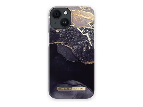 IDEAL OF SWEDEN - Baksidedeksel for mobiltelefon MagSafe-samsvar - resirkulert polykarbonat, sink-legering - gyllen skumringsmarmor - for Apple iPhone 13, 14, 15, 16e