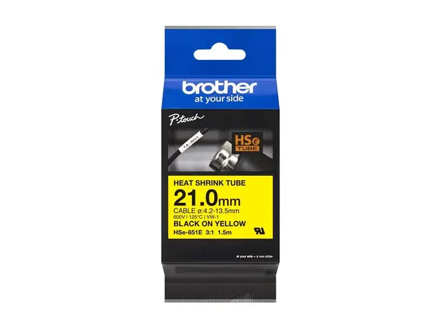 Brother HSE-651E - Svart på gult - Rull (2,1 cm x 1,5 m) 1 kassett...