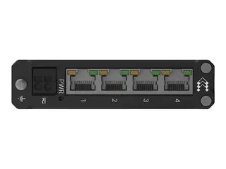Teltonika TSW304 - Switch - ikke-styrt - 4 x 10/100/1000 DIN-skinnemonterbar, overflatemonterbar, veggmonterbar - Passive PoE