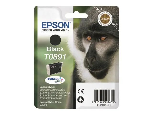Epson T0891 - 5.8 ml - svart - original - blister - blekkpatron - ...