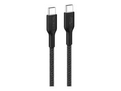 Belkin BoostCharge Pro - USB-kabel 24 pin USB-C (hann) til 24 pin USB-C (hann) - 1 m - USB Power Delivery (240 W), flettet kabel - svart
