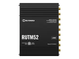 Teltonika RUTM52 - Tr&#229;dl&#248;s ruter - WWAN 5-port svitsj 1GbE, 5G, LTE, HSPA - Wi-Fi 5 - 3G, 4G, 5G - DIN-skinnemonterbar, veggmonterbar, overflatemonterbar