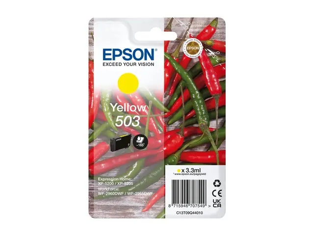 Epson 503 - 3.3 ml gul original blære med RF/lyd-alarm blekkpatron...