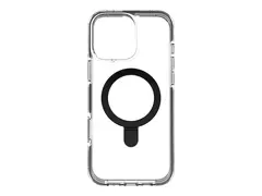 Zagg Santa Cruz Snap - Baksidedeksel for mobiltelefon med ringstativ - MagSafe-samsvar - grafen - svart, gjennomsiktig - for Apple iPhone 16 Pro Max