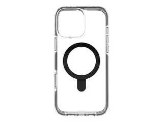 Zagg Santa Cruz Snap - Baksidedeksel for mobiltelefon med ringstativ - MagSafe-samsvar - grafen - svart, gjennomsiktig - for Apple iPhone 16 Pro Max