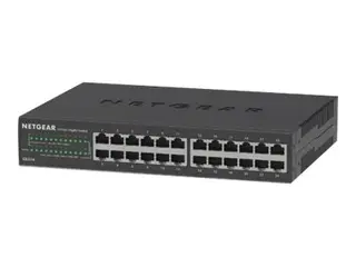 NETGEAR GS324v2 - Switch - ikke-styrt - 24 x 10/100/1000 veggmonterbar, stasjon&#230;r, rackmonterbar