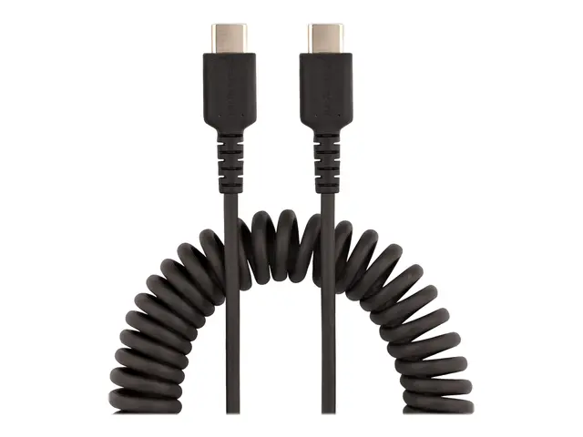 StarTech.com 3ft (1m) USB C Charging Cable, Coiled Heavy Duty Fast...