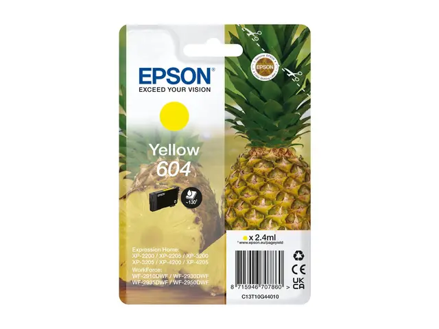 Epson 604 - 2.4 ml gul original blister blekkpatron for Expression...
