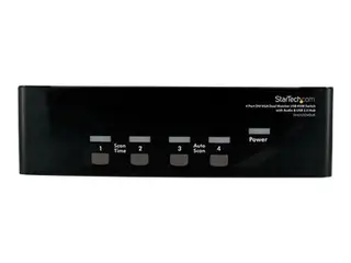 Startech 4 Port DVI VGA Dual Monitor KVM Switch USB with Audio and USB 2.0 Hub (SV431DDVDUA) KVM / lyd / USB-svitsj - 4 porter