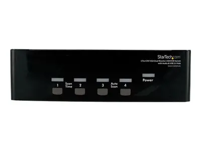 StarTech.com 4 Port DVI VGA Dual Monitor KVM Switch USB with Audio...