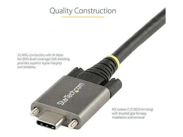 StarTech.com 20" 50cm Side Screw Locking USB C Cable 10Gbps, 3.1/3...