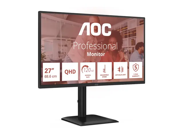 AOC Q27E4U - LED-skjerm 27" 2560 x 1440 QHD @ 120 Hz IPS 250 cd/m²...