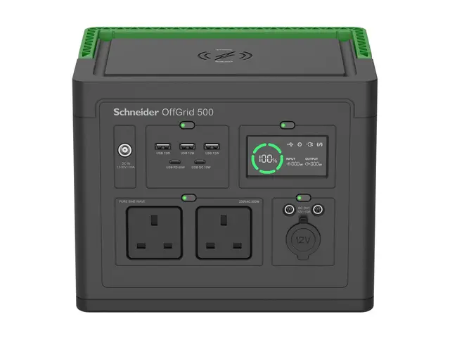 Schneider OffGrid 500 - Bærbar strømstasjon - LCD, 2 BS1363-uttak,...