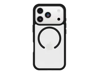 OtterBox React Series - Baksidedeksel for mobiltelefon MagSafe-samsvar - plastikk - svart krystall (klar/svart) - for Apple iPhone 17 Pro