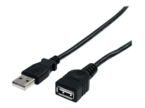 StarTech 3 ft Black USB 2.0 Extension Cable A to A M/F - 3 ft USB A to A Extension Cable - 3ft USB 2.0 Extension cord (USBEXTAA3BK) - USB-forlengelseskabel - USB til USB - 91 cm