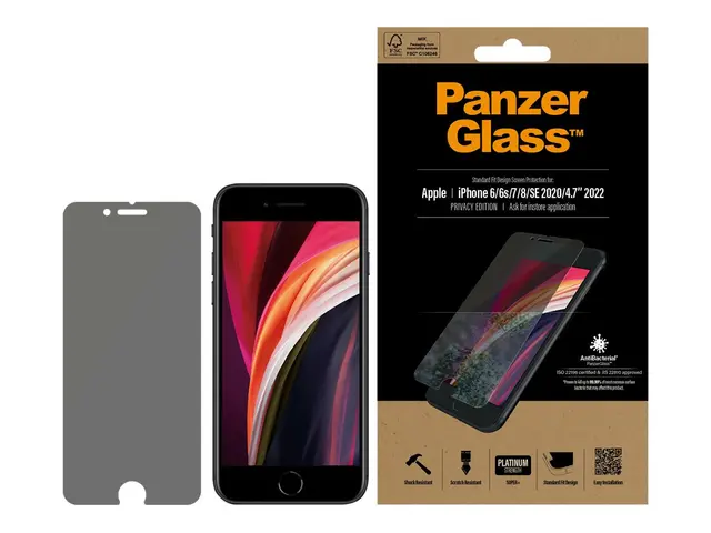PanzerGlass - Skjermbeskyttelse for mobiltelefon glass med personv...