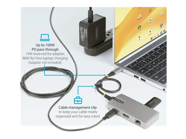 StarTech.com USB-C Multiport Adapter, 4K 60Hz HDMI w/HDR, 2-Port 5...