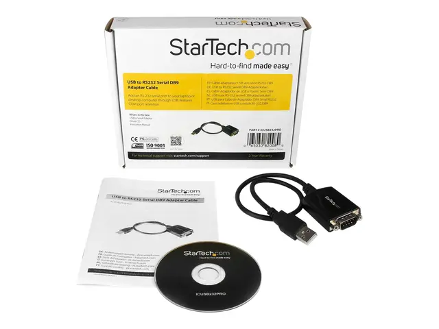 StarTech.com 1 ft USB to RS232 Serial DB9 Adapter Cable with COM R...