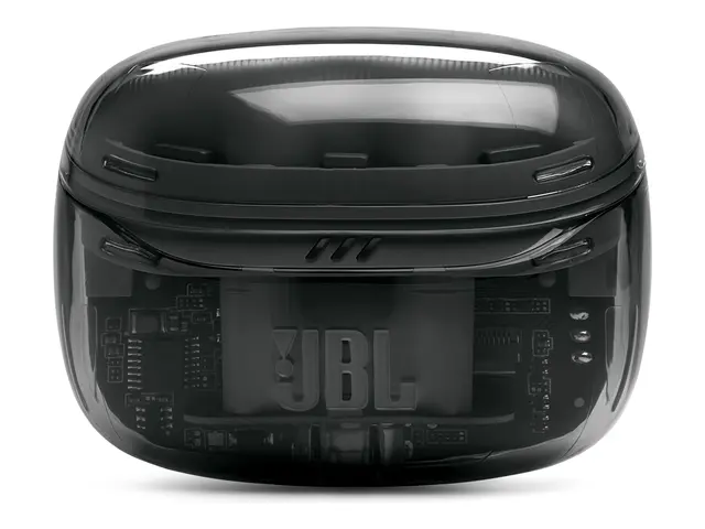 JBL TUNE Beam 2 - Ghost Edition - True wireless-hodetelefoner med mikrofon i øret - Bluetooth - aktiv støydemping - spøkelsessvart 