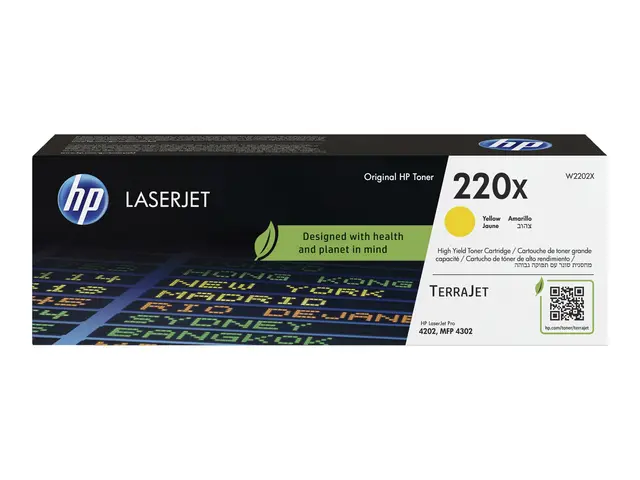 HP 220X - Høy ytelse gul original LaserJet boks tonerpatron (W2202...