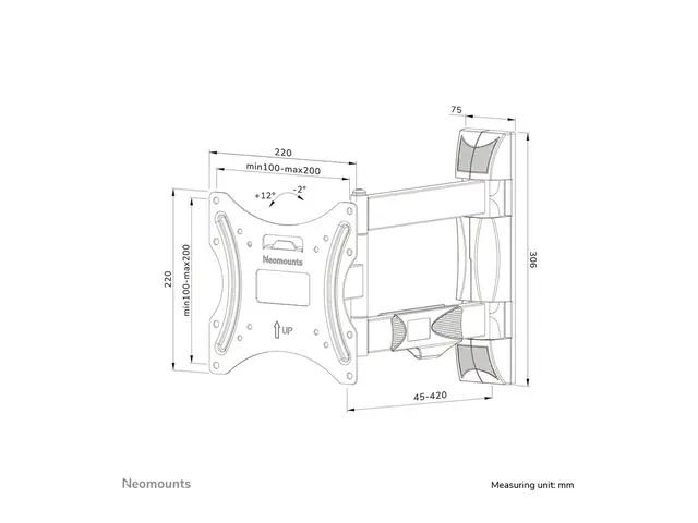 Neomounts WL40-550BL12 - Monteringssett (VESA-plate, veggplate, de...