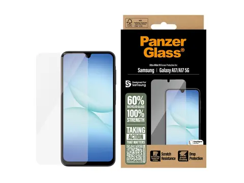 PanzerGlass - Skjermbeskyttelse for mobiltelefon ultravid passform med EasyAligner - glass - for Samsung Galaxy A17, A17 5G
