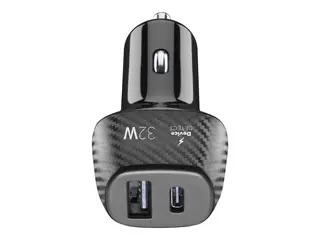 Cellularline Multipower 2 FAST+ Str&#248;madapter - 32 watt - 3 A - Huawei Fast Charge, PD, QC - 2 utgangskontakter (USB, 24 pin USB-C) - svart