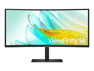 Samsung ViewFinity S6 S34C654UAU - S65UC Series LED-skjerm - kurvet - 34&quot; - 3440 x 1440 UWQHD @ 100 Hz - VA - 350 cd/m&#178; - 3000:1 - HDR10 - 5 ms - HDMI, DisplayPort, USB-C - h&#248;yttalere - svart
