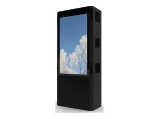 HI-ND - Stativ - totem - for 2 LCD/plasma-paneler utendørs, tosidig, portrett - svart - skjermstørrelse: 75" - plassering på gulv