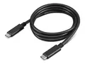 Lenovo - USB-kabel - USB-C (hann) til USB-C (hann) 20 V - 5 A - 1 m - 4K-støtte, USB Power Delivery (5 A, 100 W) - svart
