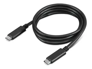 Lenovo - USB-kabel - USB-C (hann) til USB-C (hann) 20 V - 5 A - 1 m - 4K-støtte, USB Power Delivery (5 A, 100 W) - svart
