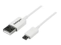 StarTech.com 0.5m White Micro USB Cable Cord A to Micro B - Micro USB Charging Data Cable - USB 2.0 - 1x USB A Male, 1x USB Micro B Male (USBPAUB50CMW) - USB-kabel - Micro-USB type B til USB - 0.5 m