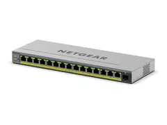 NETGEAR Easy Smart GS116EPP - Switch - L3 smart - 1 x 10/100/1000 + 15 x 10/100/1000 (PoE+) - stasjonær, veggmonterbar - PoE+ (231 W)