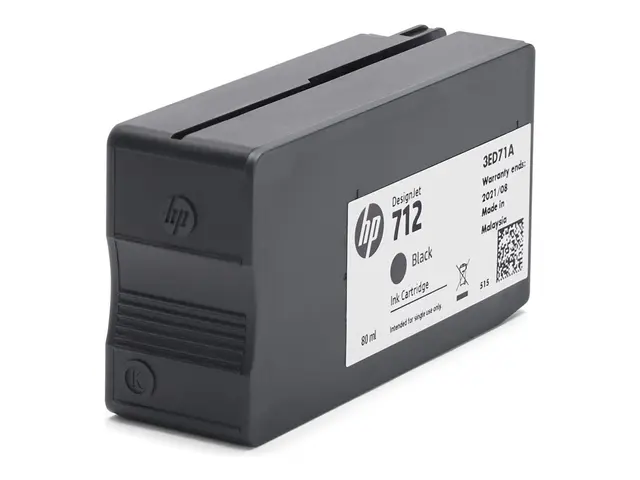 HP 712 - 80 ml - svart - original - DesignJet - blekkpatron - for ...