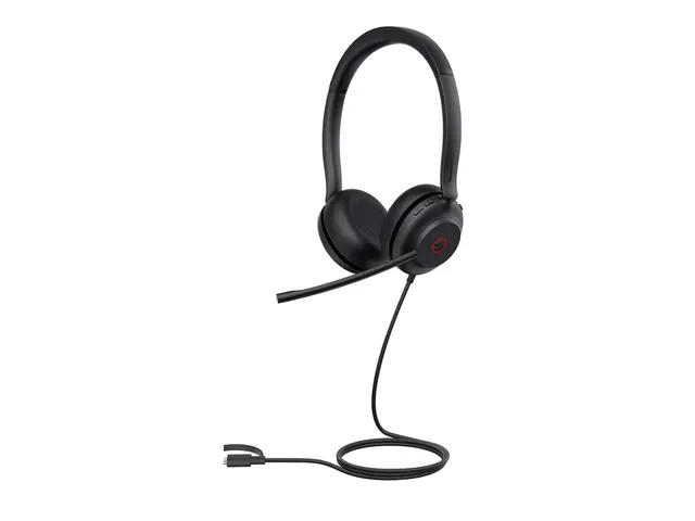 Yealink UH35 Dual - Hodesett on-ear kablet USB-A, USB-C svart Cert...