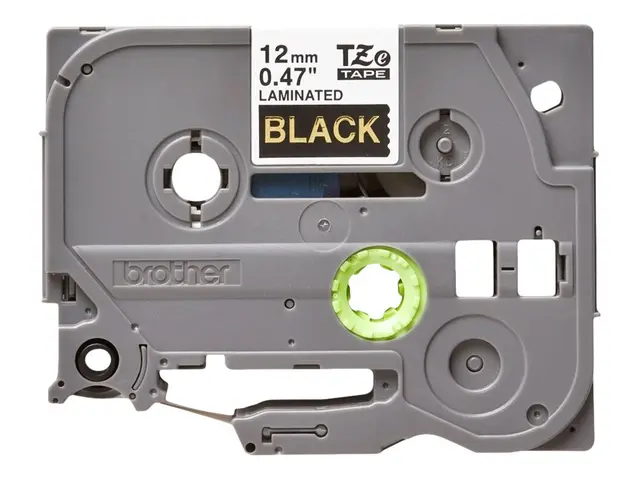 Brother TZe-334 - Selv-adhesiv gull på sort Rull (1,2 cm x 8 m) 1 ...